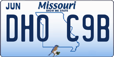 MO license plate DH0C9B