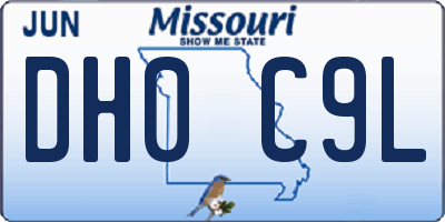 MO license plate DH0C9L