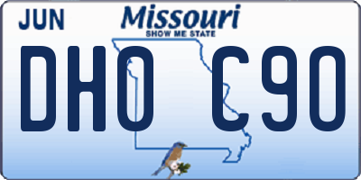MO license plate DH0C9O