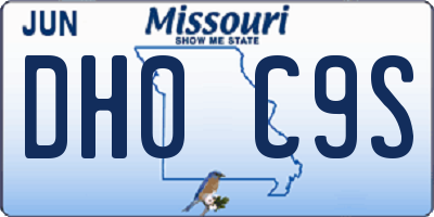 MO license plate DH0C9S