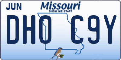 MO license plate DH0C9Y