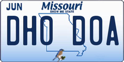 MO license plate DH0D0A
