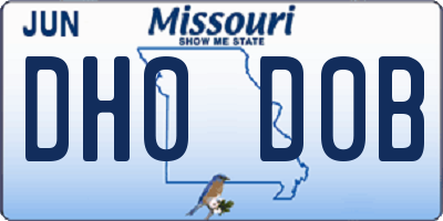 MO license plate DH0D0B