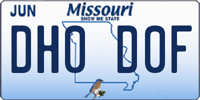 MO license plate DH0D0F