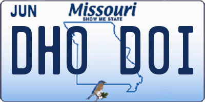 MO license plate DH0D0I