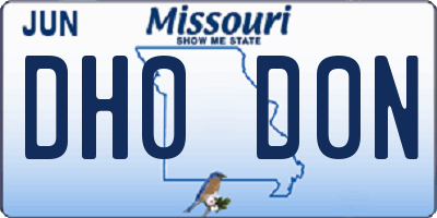 MO license plate DH0D0N