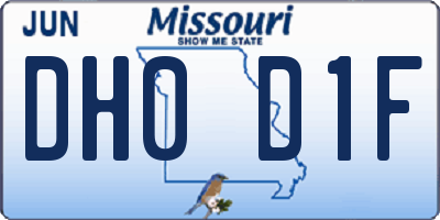 MO license plate DH0D1F