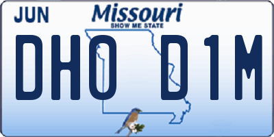 MO license plate DH0D1M