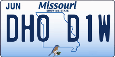 MO license plate DH0D1W