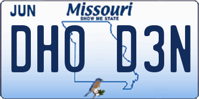 MO license plate DH0D3N
