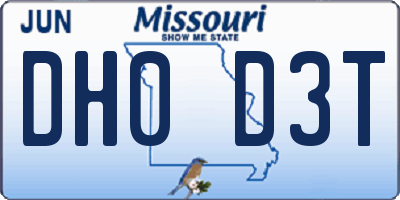 MO license plate DH0D3T