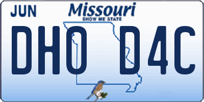 MO license plate DH0D4C