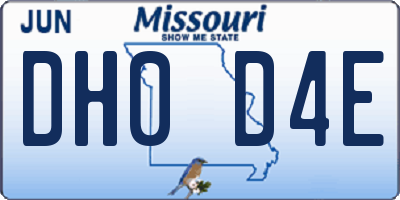 MO license plate DH0D4E