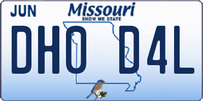MO license plate DH0D4L