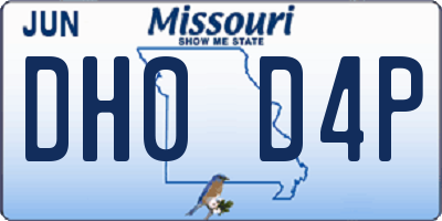 MO license plate DH0D4P