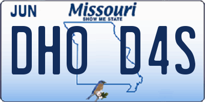 MO license plate DH0D4S