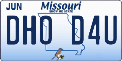 MO license plate DH0D4U