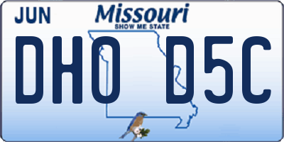 MO license plate DH0D5C