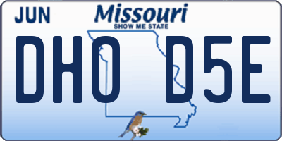 MO license plate DH0D5E