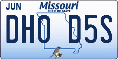 MO license plate DH0D5S