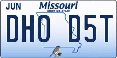 MO license plate DH0D5T