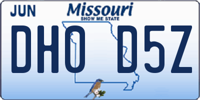 MO license plate DH0D5Z