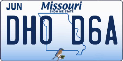 MO license plate DH0D6A