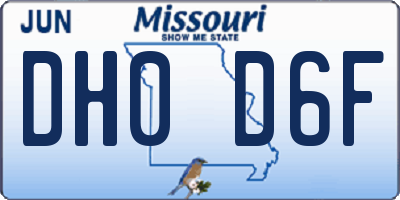 MO license plate DH0D6F
