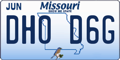 MO license plate DH0D6G