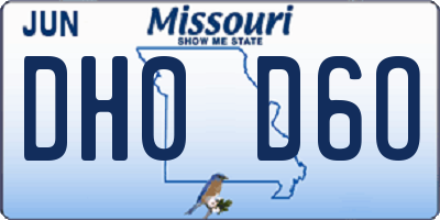 MO license plate DH0D6O