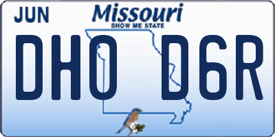 MO license plate DH0D6R