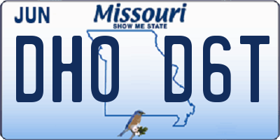 MO license plate DH0D6T