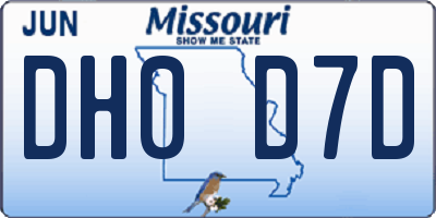 MO license plate DH0D7D