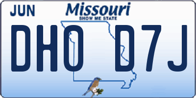 MO license plate DH0D7J