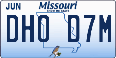 MO license plate DH0D7M