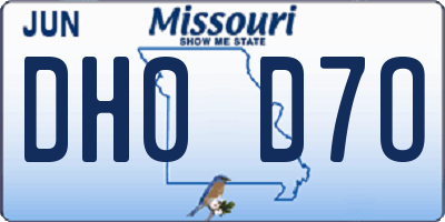 MO license plate DH0D7O