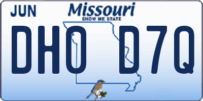 MO license plate DH0D7Q