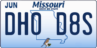 MO license plate DH0D8S