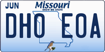 MO license plate DH0E0A