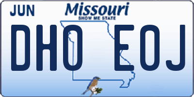 MO license plate DH0E0J