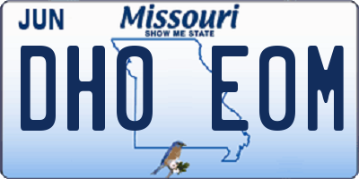 MO license plate DH0E0M