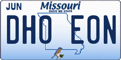MO license plate DH0E0N
