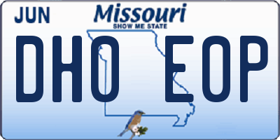 MO license plate DH0E0P