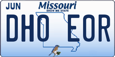 MO license plate DH0E0R