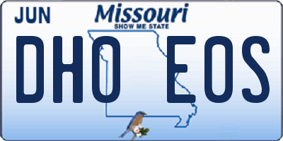 MO license plate DH0E0S