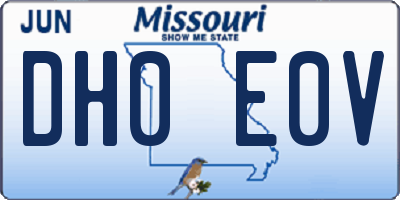 MO license plate DH0E0V