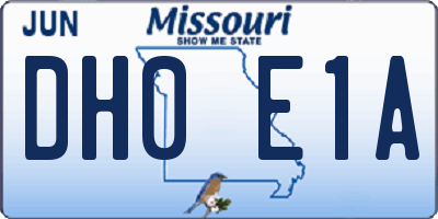 MO license plate DH0E1A