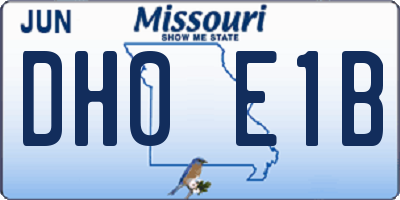 MO license plate DH0E1B