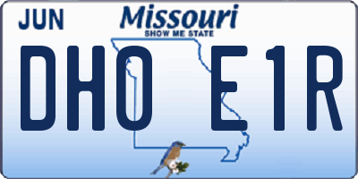 MO license plate DH0E1R