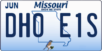 MO license plate DH0E1S